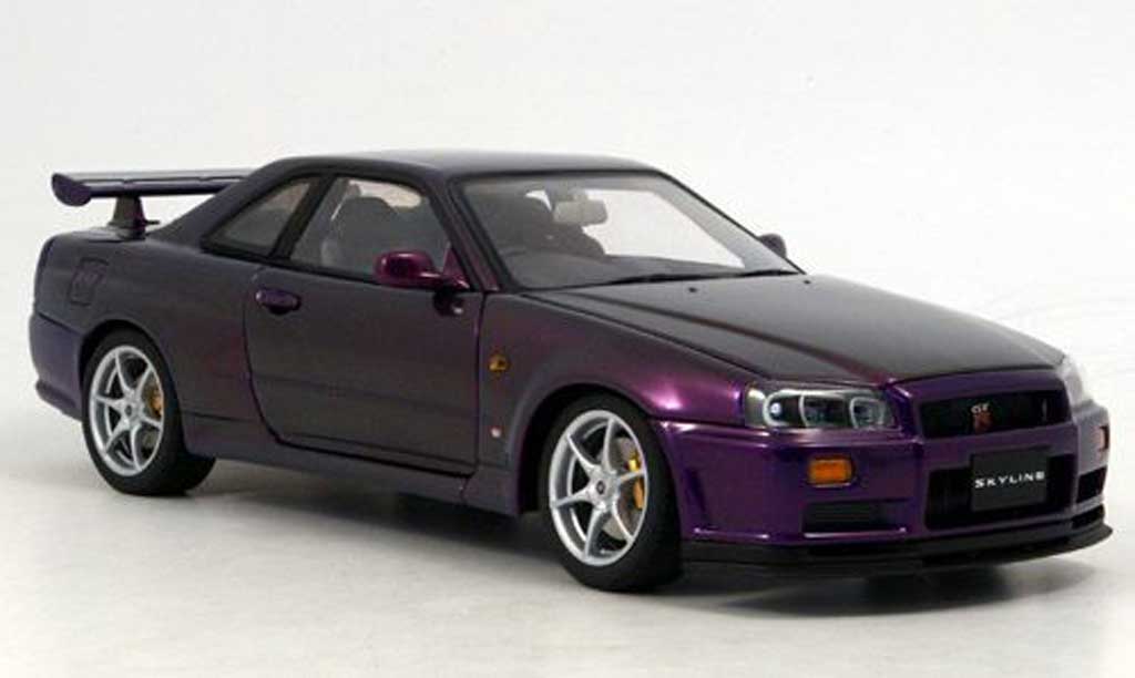 Nissan Skyline R34 1/18 Autoart R34 gt-r v-spec ii purple diecast model cars