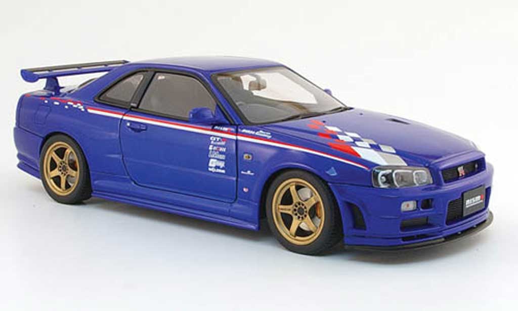 Nissan Skyline R34 1/18 Autoart R34 gt-r nismo sports resetting blue diecast model cars