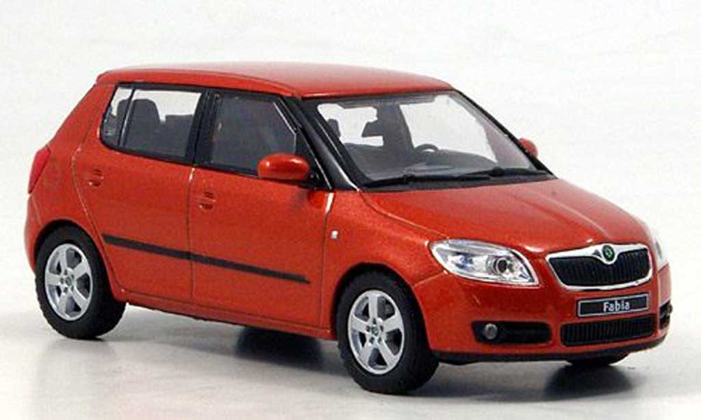 Skoda Fabia II 1/43 Abrex II orange diecast model cars
