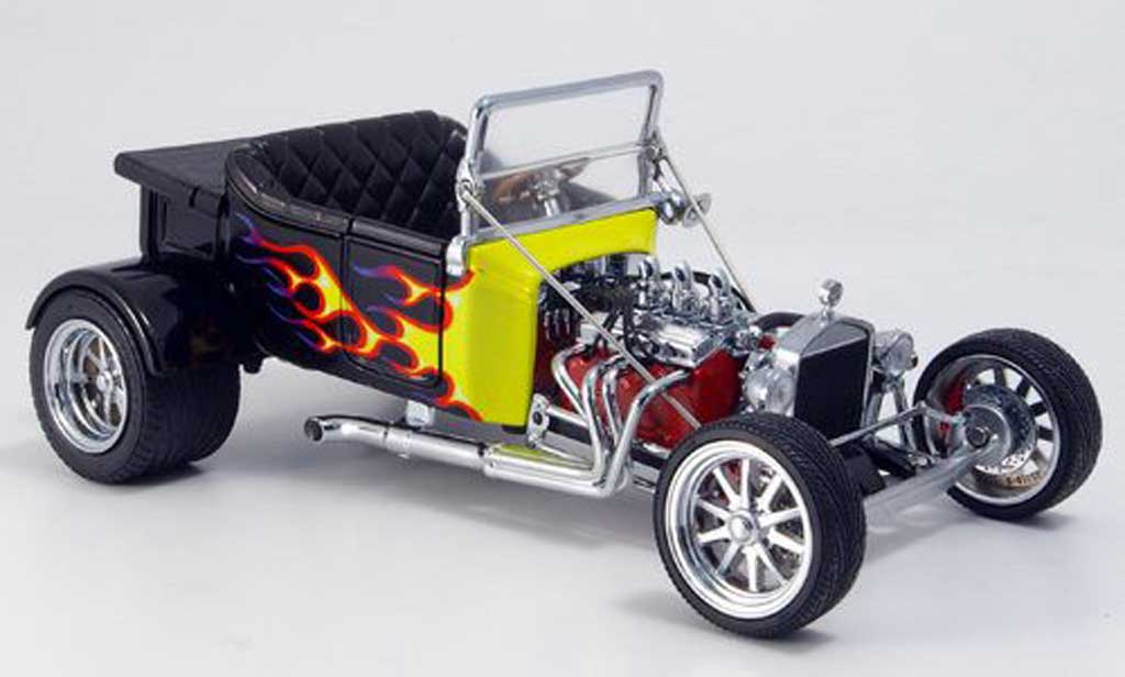 Ford Hot Rod 1/18 Yat Ming t-bucket black avec yellowen flammen offen 1925 diecast model cars