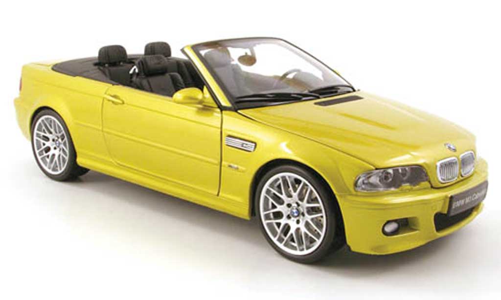 Bmw M3 E46 1/18 Kyosho E46 Convertible yellow diecast model cars