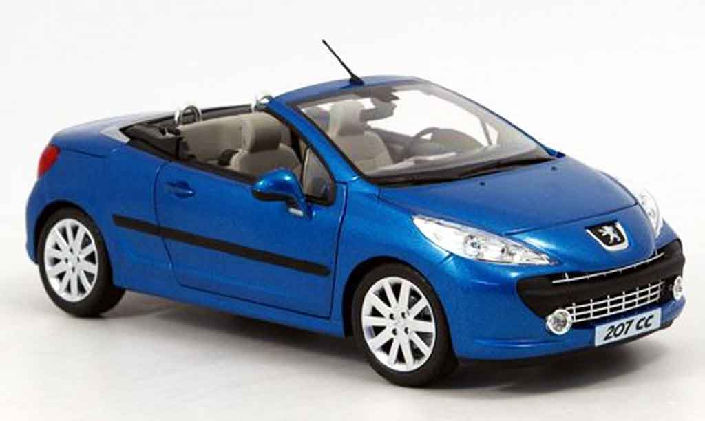 Peugeot 207 CC 1/18 Norev CC blue 2007 diecast model cars