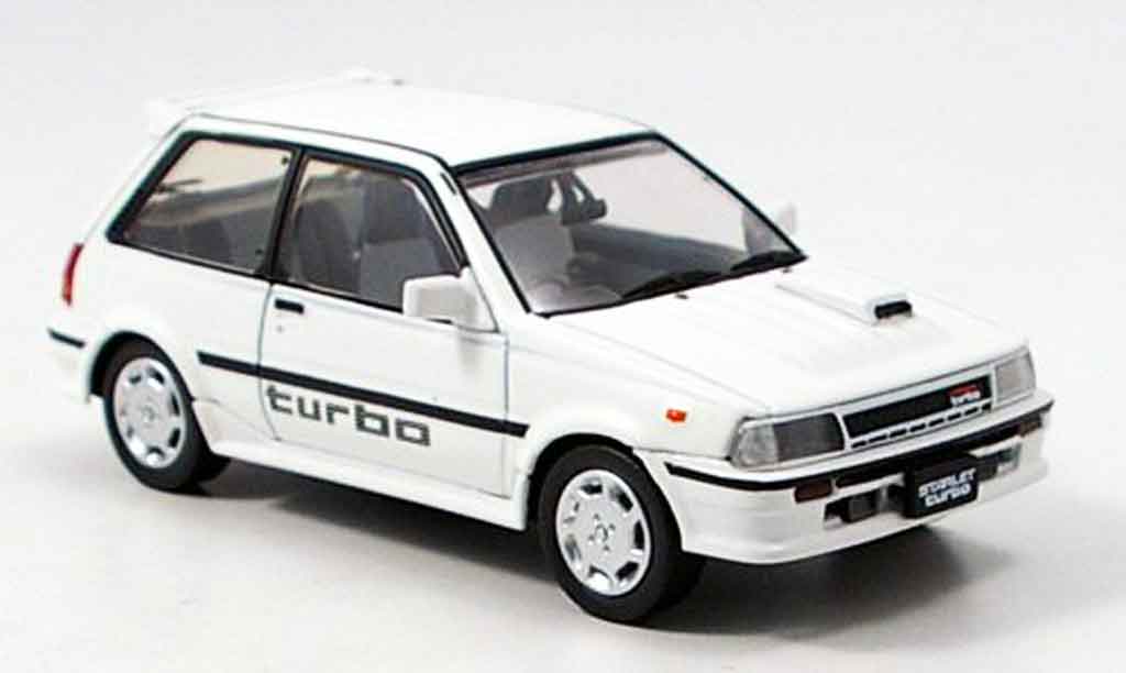 Toyota Starlet 1/43 Aoshima turbo s white 1986 diecast model cars