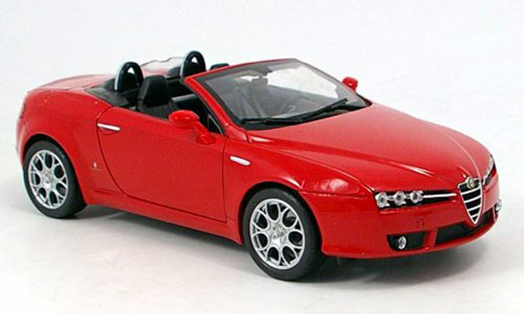 Alfa Romeo Spider 1/18 Welly red decapote 2007 diecast model cars
