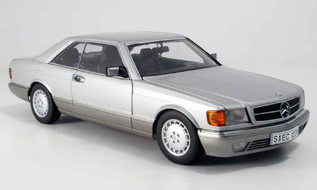 Mercedes 500 SEC 1/18 Autoart SEC (w 126) coupe grey metallized diecast model cars