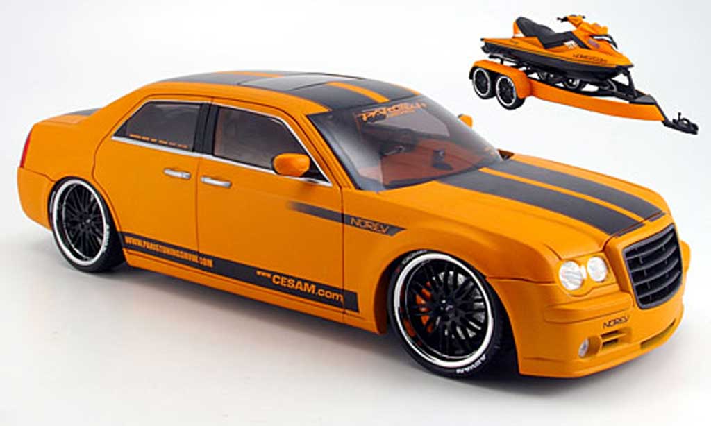 Chrysler 300C 1/18 Norev paredech by norev mit anhanger +jetski 2007 diecast model cars