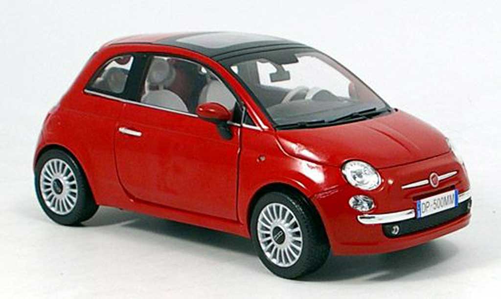 Fiat 500 1/18 Mondo Motors New red 2007 diecast model cars