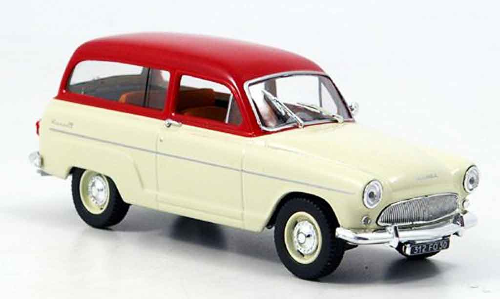Simca P 60 1/43 Norev ranch beige/ red 1961 diecast model cars