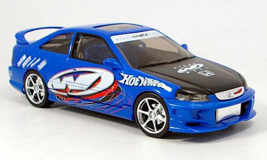 Honda Civic 1/18 Hot Wheels si blue tuning diecast model cars