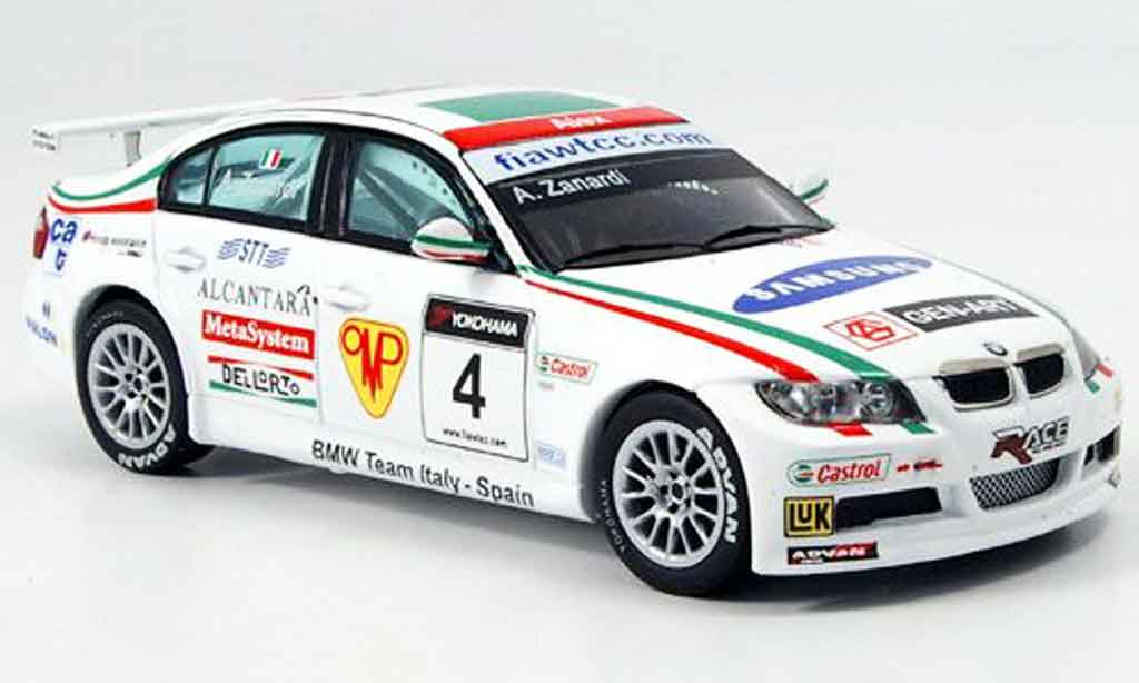 Bmw 320 E90 1/43 Spark E90 si 3er No.4 Zanardi WTCC 2007 diecast model cars