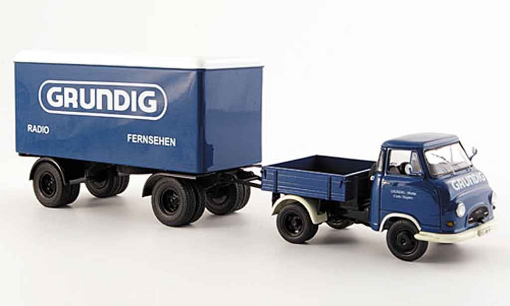 Hanomag Kurier 1/43 Schuco Enser Grundig avec Kastenhanger diecast model cars
