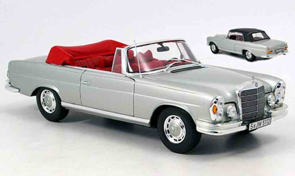 Mercedes 280 1969 1/18 Norev 1969 se cabriolet grey avec hardtop diecast model cars