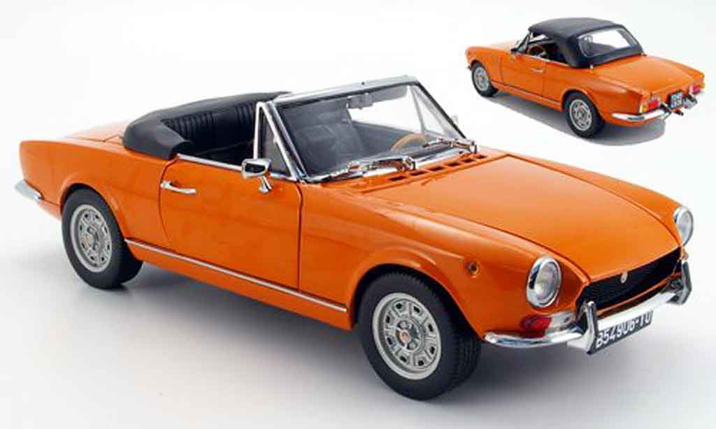 Fiat 124 BS 1/18 Sun Star BS orange geoffnetes verdeck 1969 diecast model cars