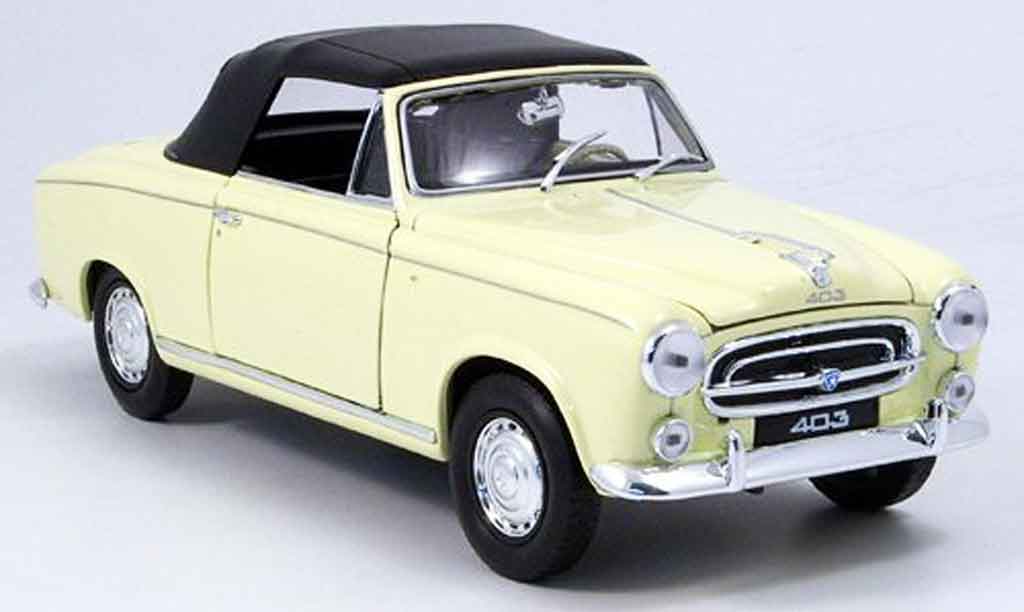 Peugeot 403 Cabriolet 1/18 Welly Convertible beige avec capote 1957 diecast model cars
