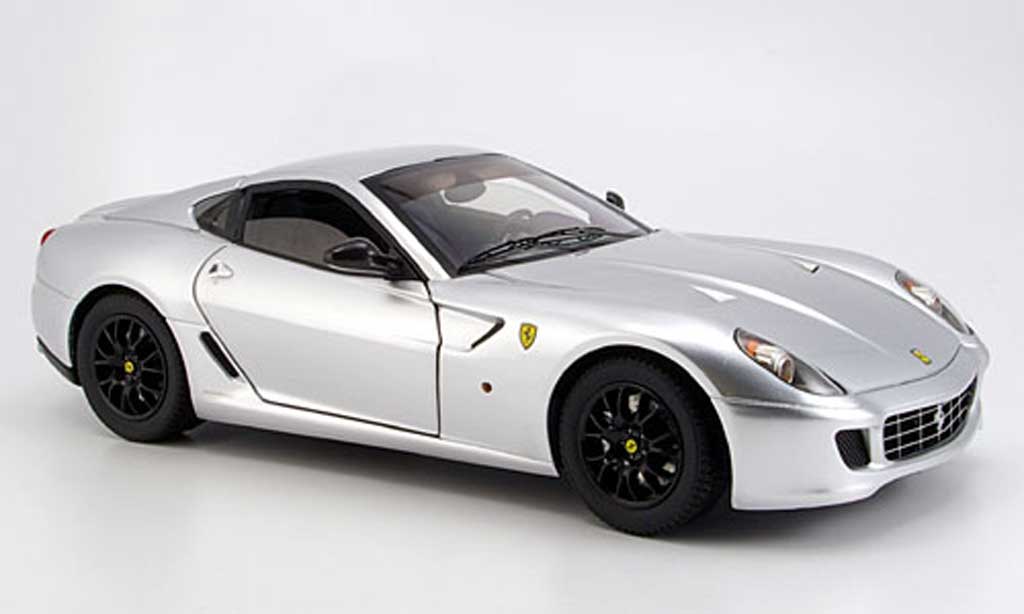 Ferrari 599 GTB 1/18 Hot Wheels Elite GTB grey metallisee diecast model cars