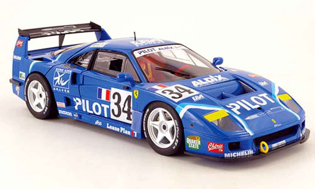 Ferrari F40 1/18 Hot Wheels Elite no.34 pilot 24h le mans 1995 diecast model cars