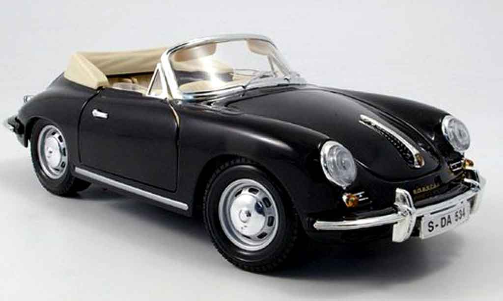 Porsche 356 1961 1/18 Burago 1961 B cabriolet black diecast model cars