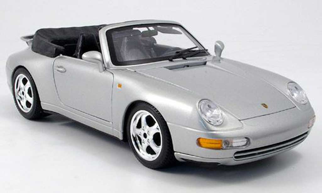 Porsche 993 Cabriolet 1/18 Burago Convertible Carrera grey diecast model cars