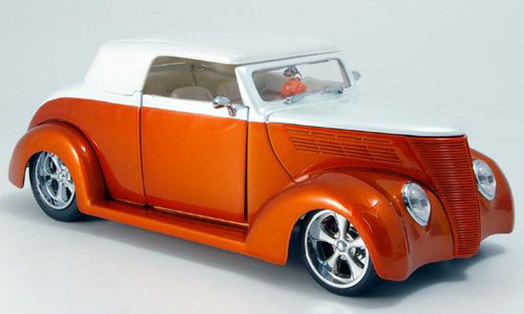 Ford Hot Rod 1/18 Yat Ming convertible orange-met./white geschlossen 1937 diecast model cars