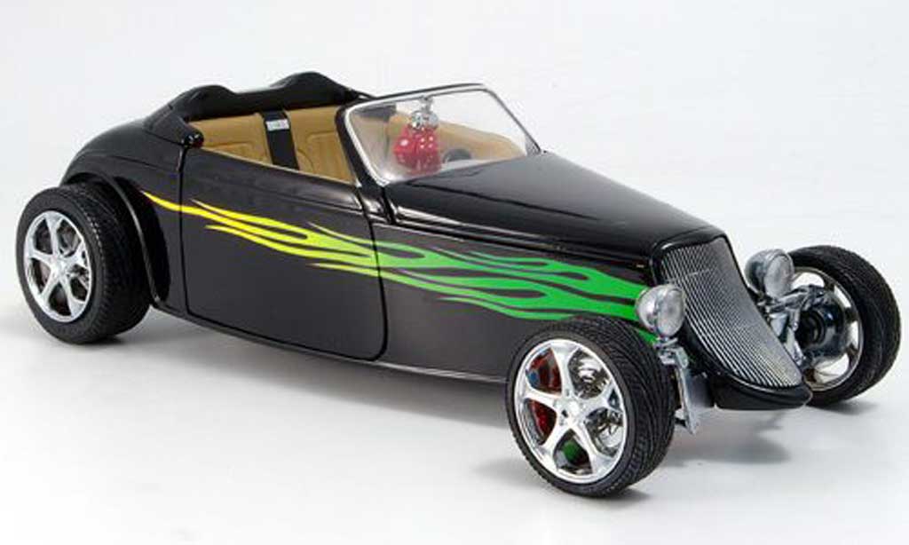 Ford Hot Rod 1/18 Yat Ming convertible black grune flammen offen 1933 diecast model cars