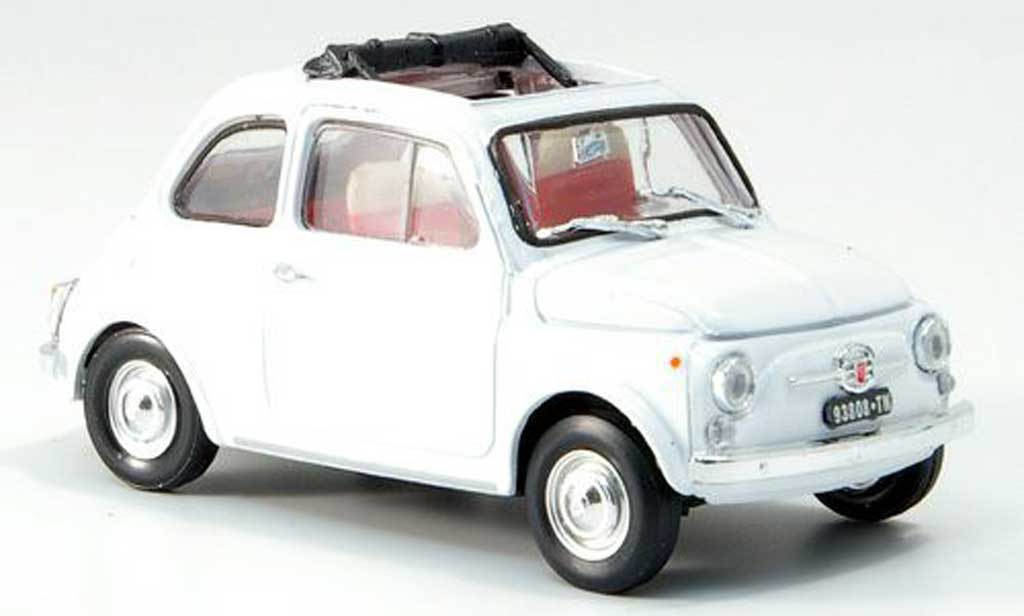 Fiat 500 1/43 Brumm F white geoffnetes Faltdach 1965 diecast model cars