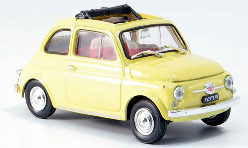 Fiat 500 1/43 Brumm F yellow geoffnetes Faltdach 1965 diecast model cars