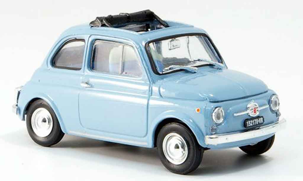 Fiat 500 1/43 Brumm F himmelblue geoffnetes Faltdach 1965 diecast model cars