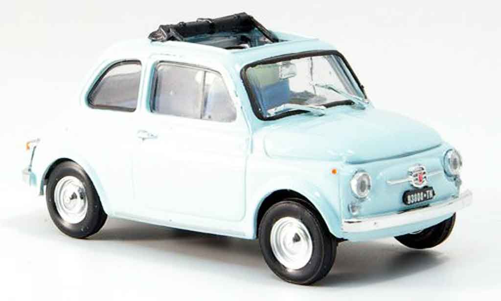 Fiat 500 1/43 Brumm F blue geoffnetes Faltdach 1965 diecast model cars