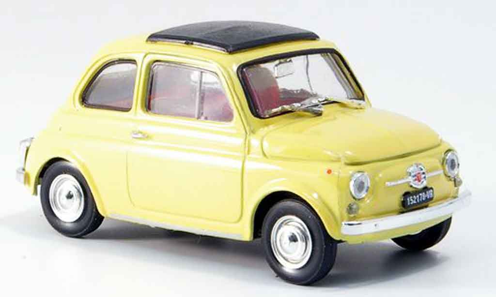 Fiat 500 1/43 Brumm F yellow avec capote Faltdach 1965 diecast model cars