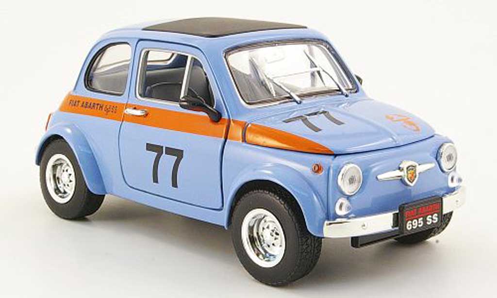 Fiat 500 Abarth 1/18 Mondo Motors Abarth 695ss blue no.77 diecast model cars