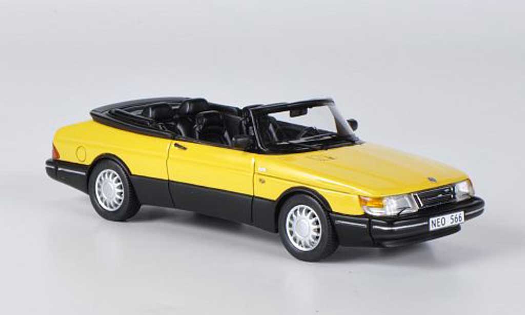 Saab 900 1987 1/43 Neo 1987 Convertible yellow/black diecast model cars