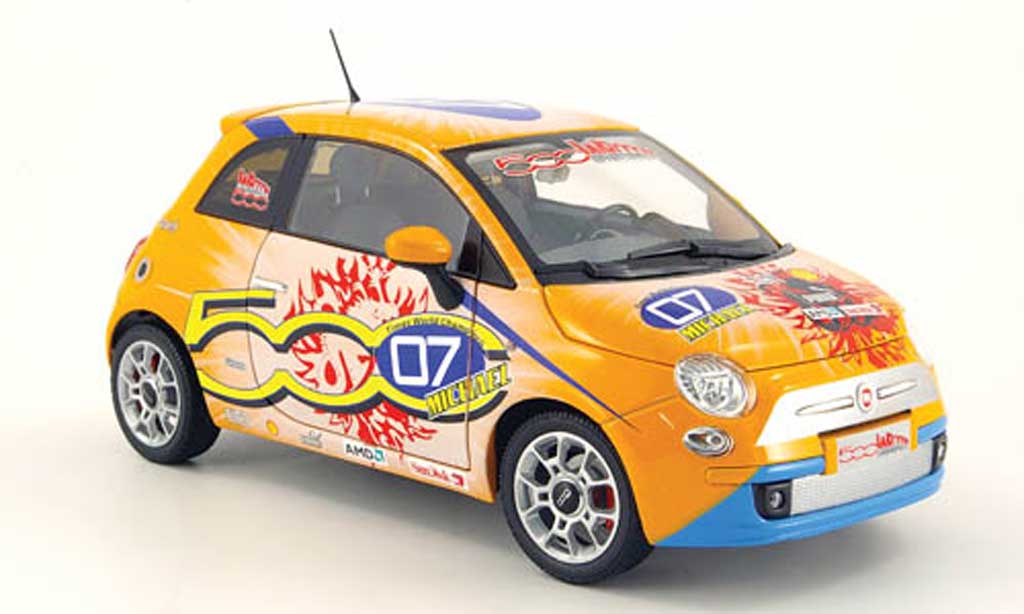 Fiat 500 Schumacher 1/18 Norev Schumacher michael orange wroom version 2008 diecast model cars