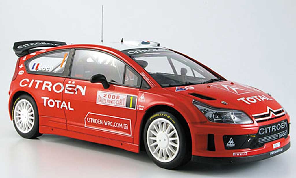 Citroen C4 WRC 1/18 Autoart WRC loeb/ elena noo.1 rallye monte carlo 2008 diecast model cars