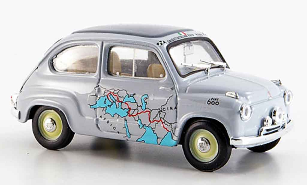 Fiat 600 1/43 Brumm Raid Rom Kalkutta 13260 km in 11 Tagen 1955 diecast model cars