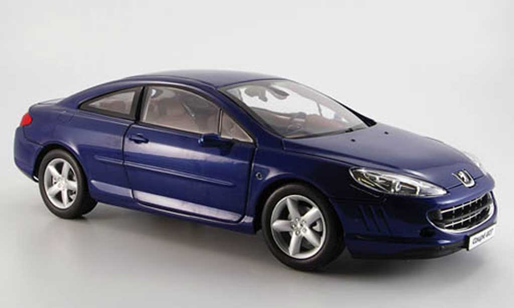 Peugeot 407 coupe 1/18 Norev coupe blue 2005 diecast model cars