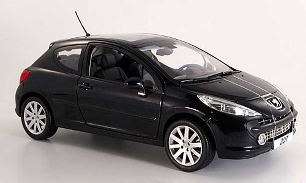 Peugeot 207 1/18 Norev 3 portes black 2006 diecast model cars