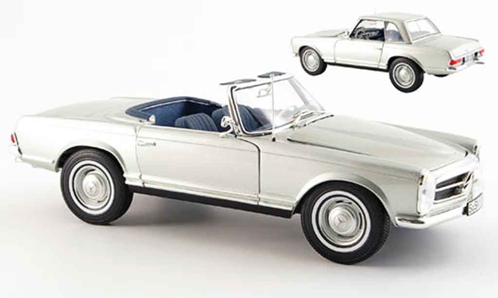Mercedes 280 1969 1/18 Norev 1969 sl (w 113) grey metallized diecast model cars