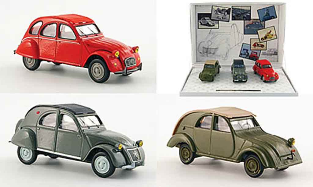 Citroen 2CV 1/43 Norev 3er set 60 jahre nr.2 diecast model cars