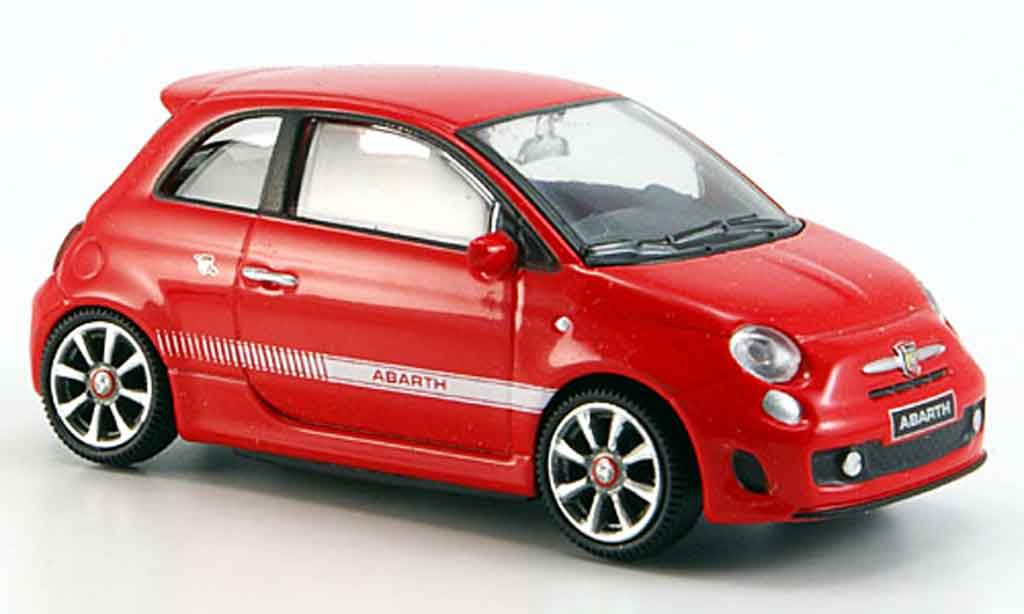 Fiat 500 1/43 Mondo Motors New Abarth red 2007 diecast model cars