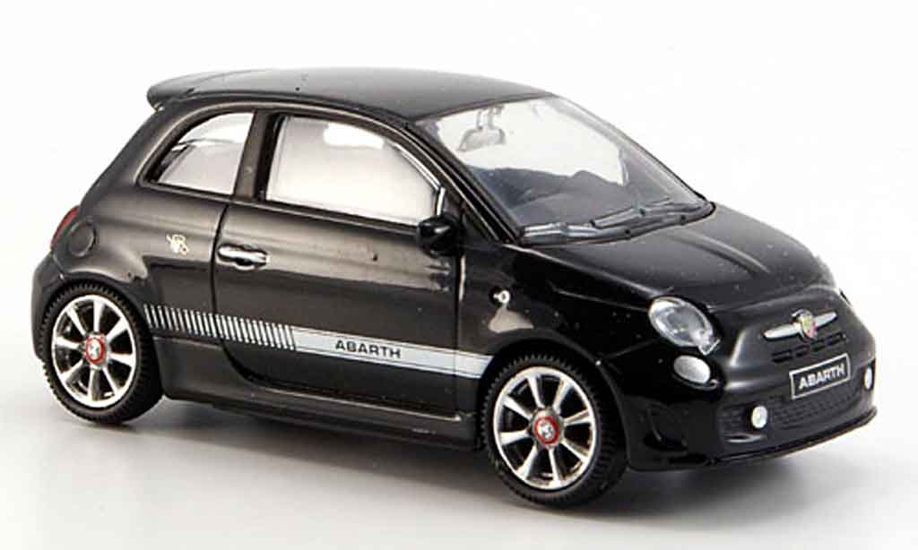 Fiat 500 1/43 Mondo Motors New Abarthblack 2007 diecast model cars