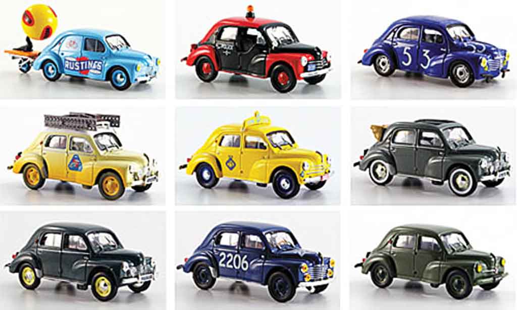 Renault 4CV 1/43 Eligor set avec 9 modellen 1961 diecast model cars