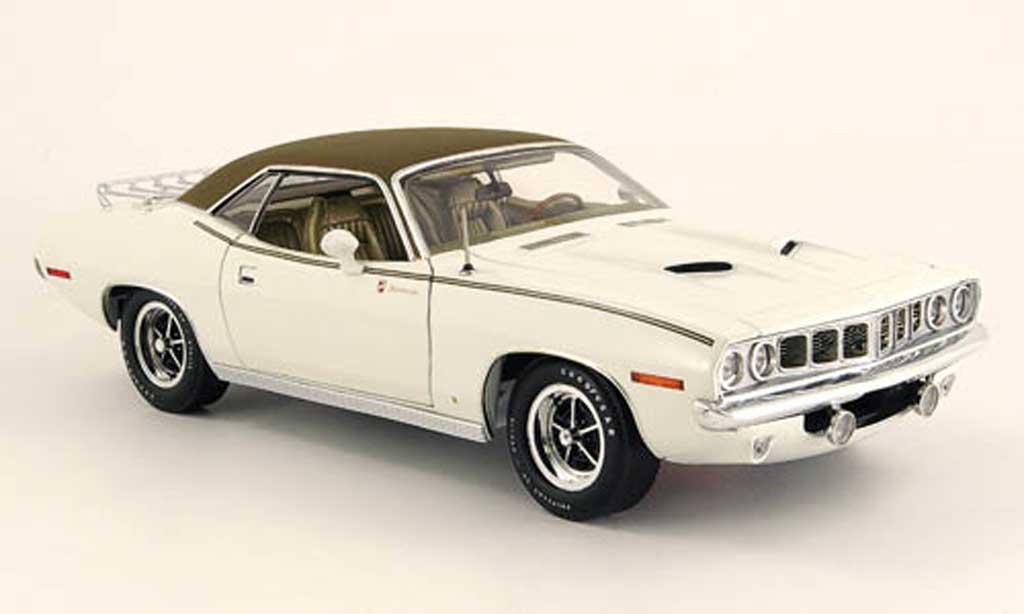 Plymouth Gran Barracuda 1/18 Highway 61 white/noir 1971 diecast model cars