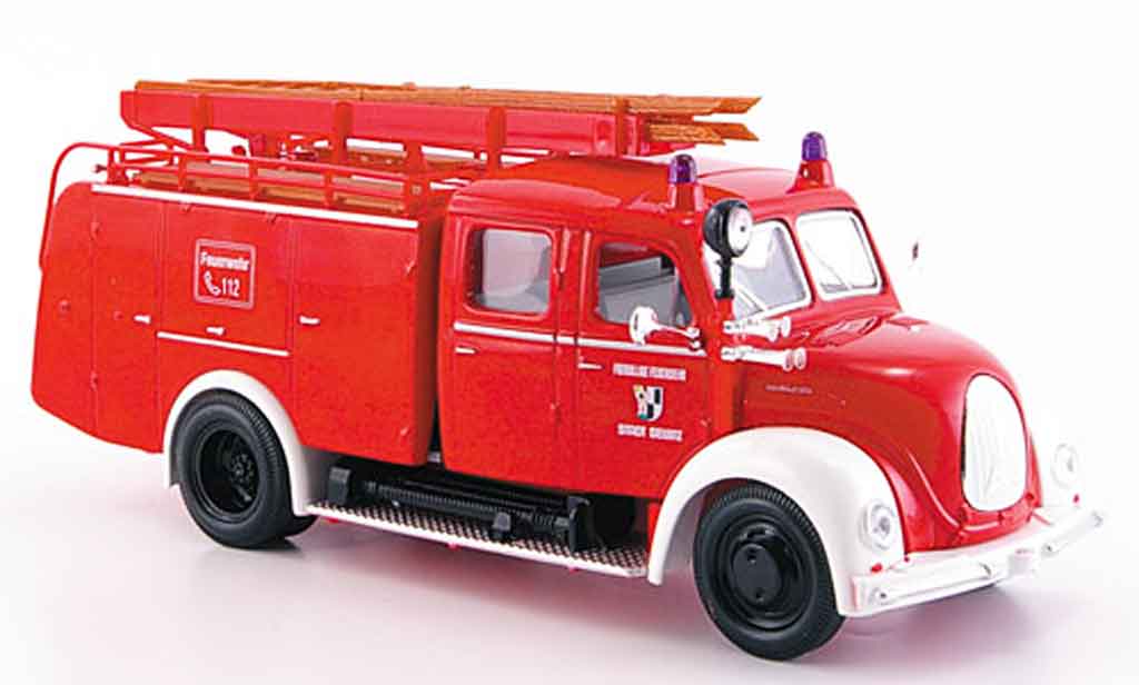 Magirus TLF 16 1/43 Yat Ming Merkur red white pompier diecast model cars