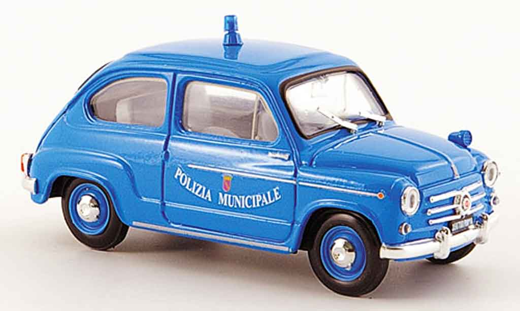 Fiat 600 1/43 Brumm D Polizia Municipale Roma police 1960 diecast model cars