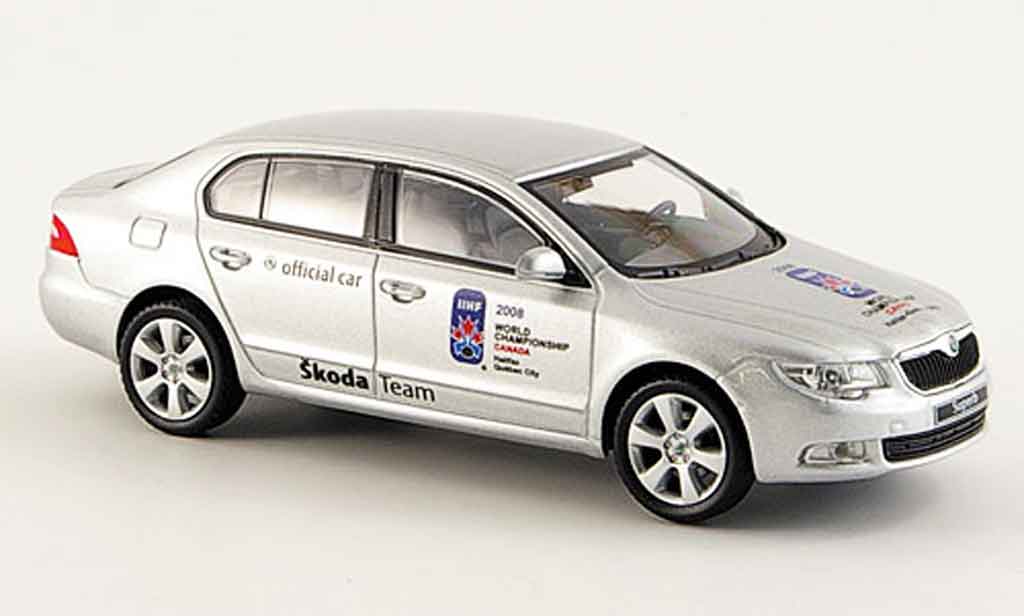 Skoda Superb 2009 1/43 Abrex 2009 ii grey metallisee eishockey weltmeistertitel diecast model cars