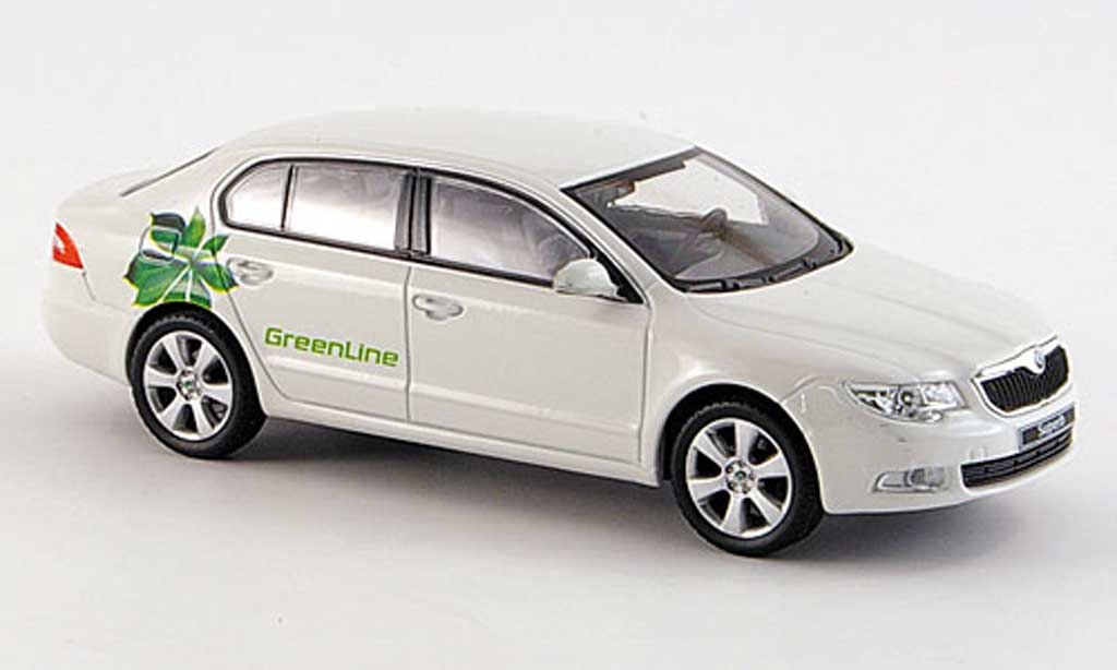Skoda Superb 2009 1/43 Abrex 2009 II white Green Line diecast model cars