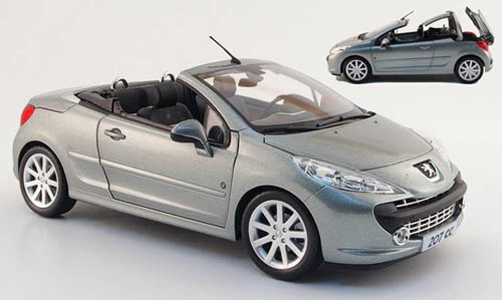 Peugeot 207 CC 1/18 Norev CC roland garros grey 2008 diecast model cars