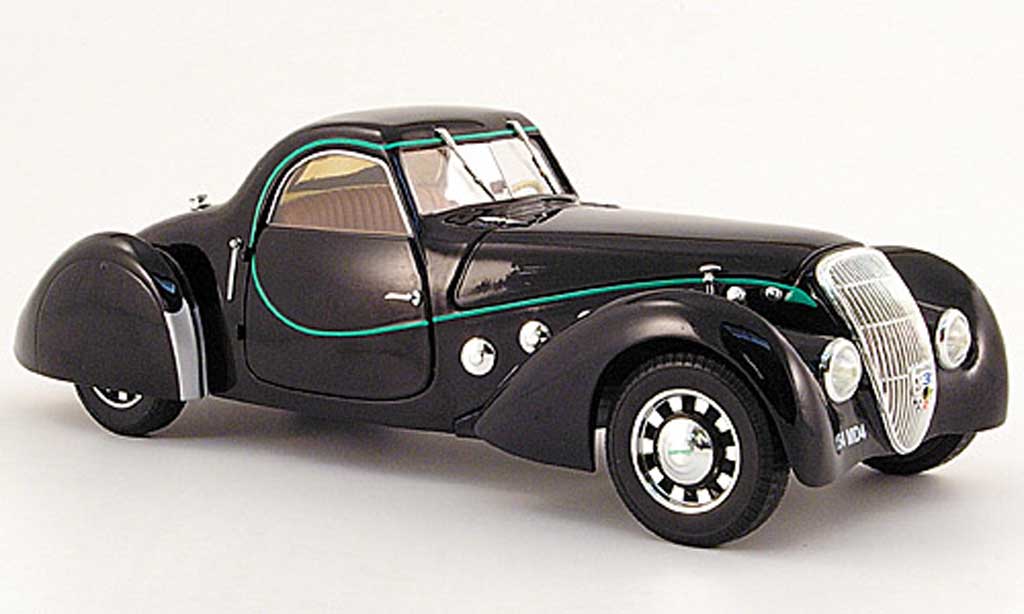 Peugeot 302 coupe 1/18 Norev coupe Darl'Mat black 1937 diecast model cars
