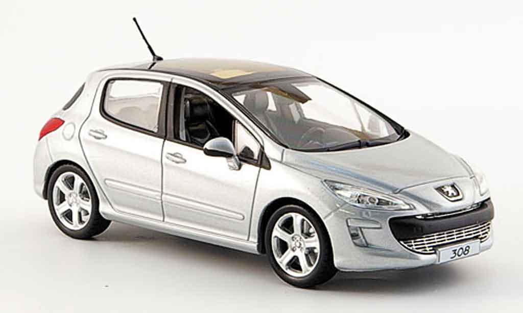 Peugeot 308 1/43 Norev feline grey 5portes 2007 diecast model cars