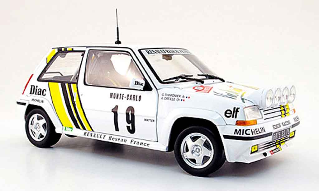 Renault 5 1/18 Norev GT Turbo no. 19 diac rallye monte carlo 1989 diecast model cars